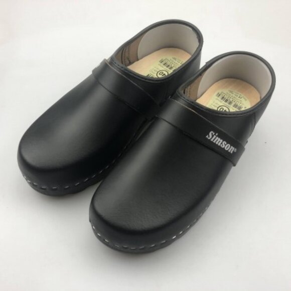 New Black Swedish Style Bohemian Wooden Sole DUTCH Clogs Size EU 40 US 9 Womens - Picture 9 of 15